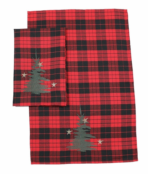 Vintage Tartan Christmas Truck S Tea Towel | Set of 2