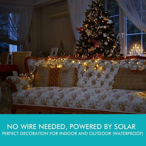 25M 200LED String Solar Powered Fairy Lights Garden Christmas Decor